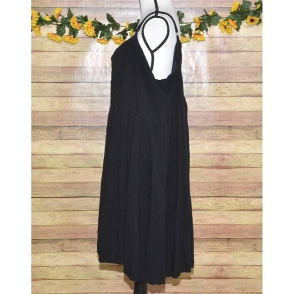 Torrid Black Sleeveless V-Neck Button Front Dress Plus Size 5X Smocked Back - Picture 6 of 10